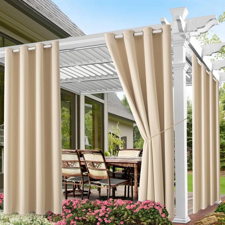 2 OUTDOOR BLACKOUT CURTAINS 52"W