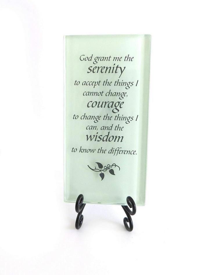 SERENITY PRAYER GLASS PLAQUE