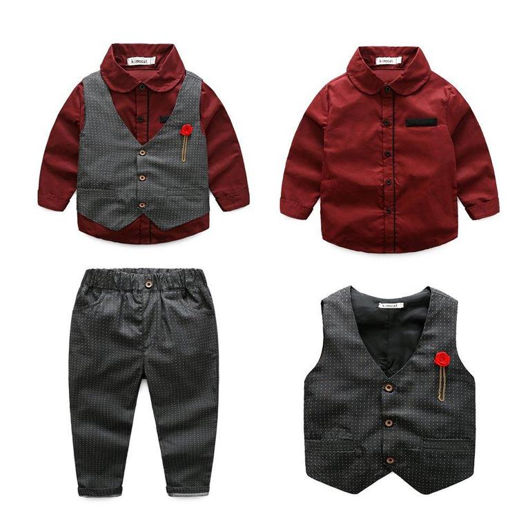 KIMOCAT BOYS 3-4Y 3PC SUIT