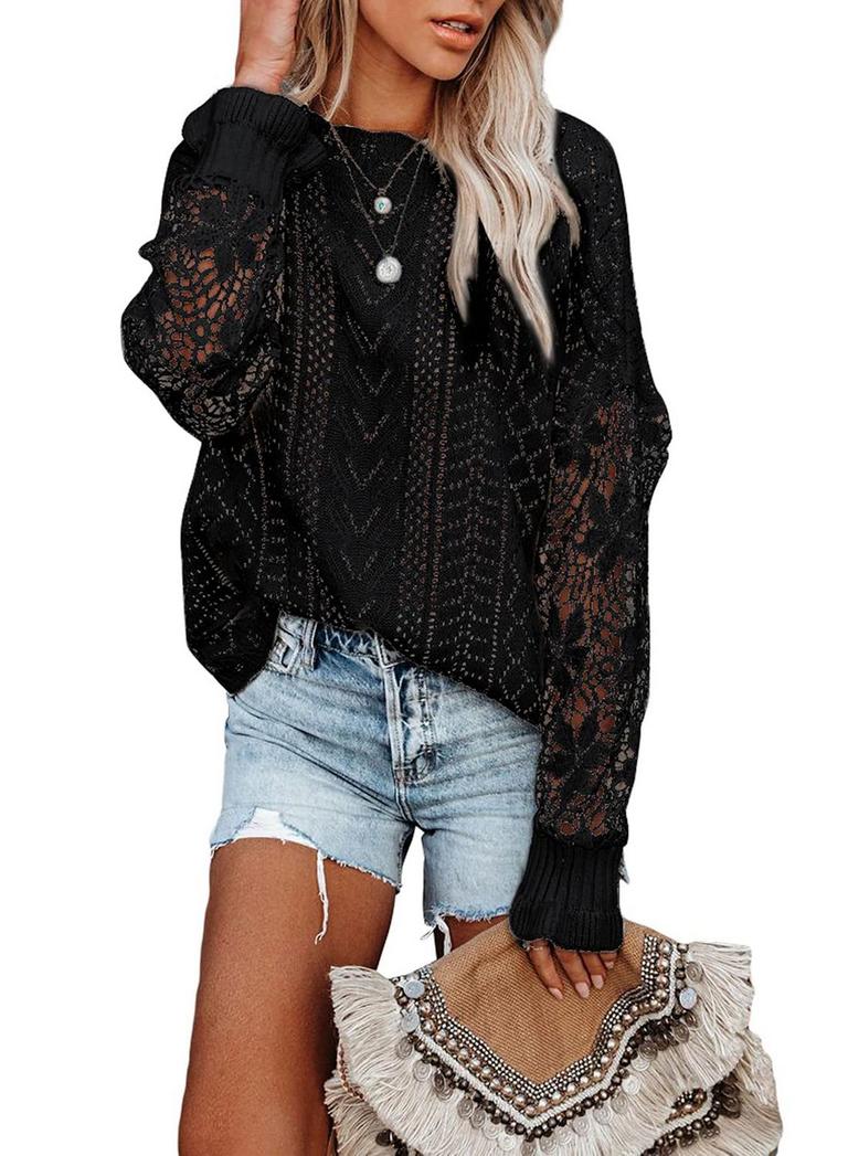 ALVAQ 2X LACE SWEATER