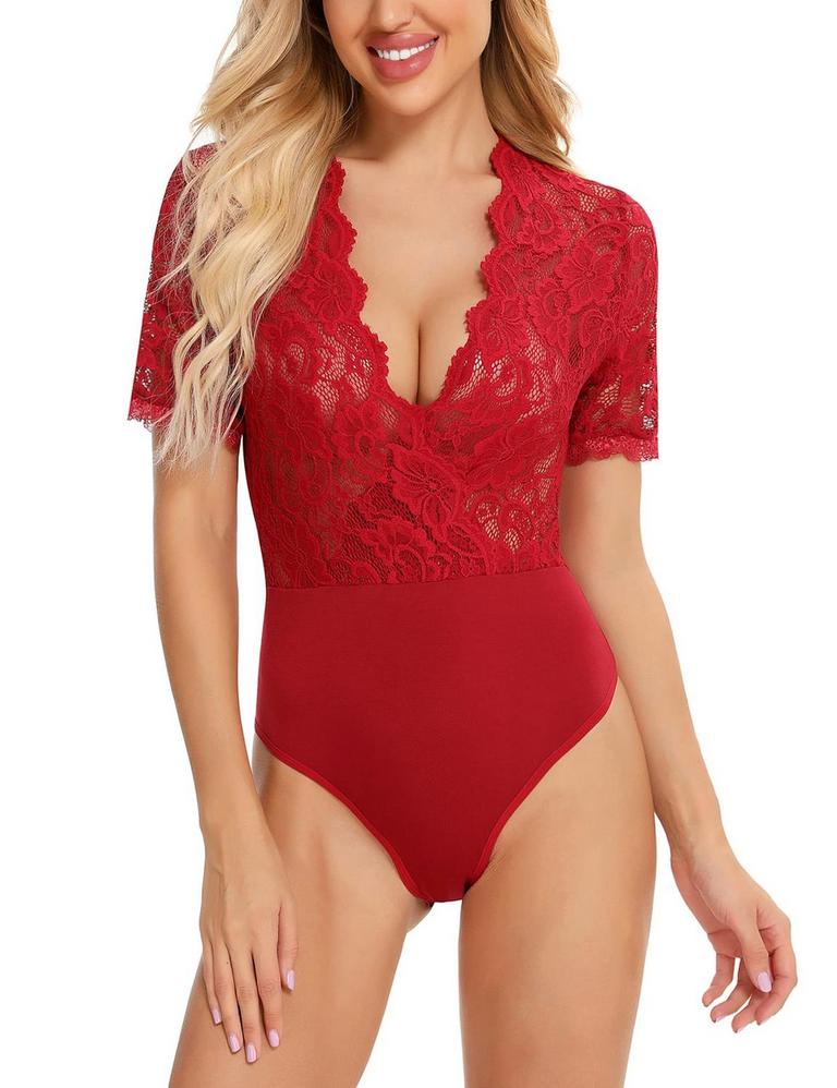 GLADIOLUS WOMENS LACE BODYSUIT