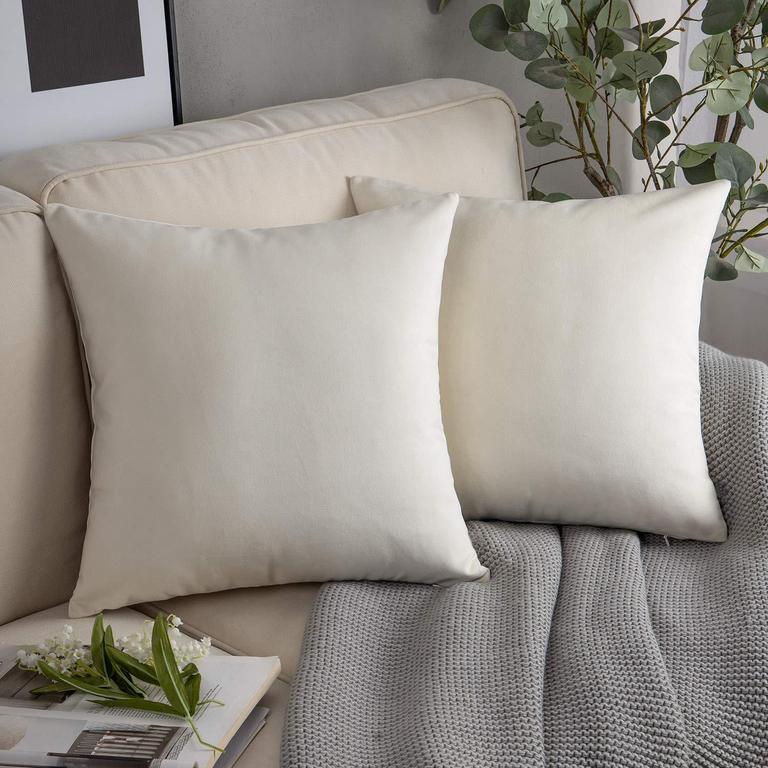 TWO 18" THROW PILLOW COVERS
