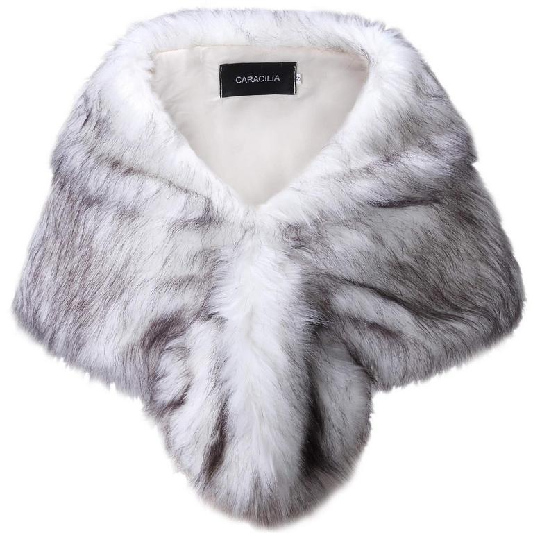 CARACILIA FAUX FUR WRAP L