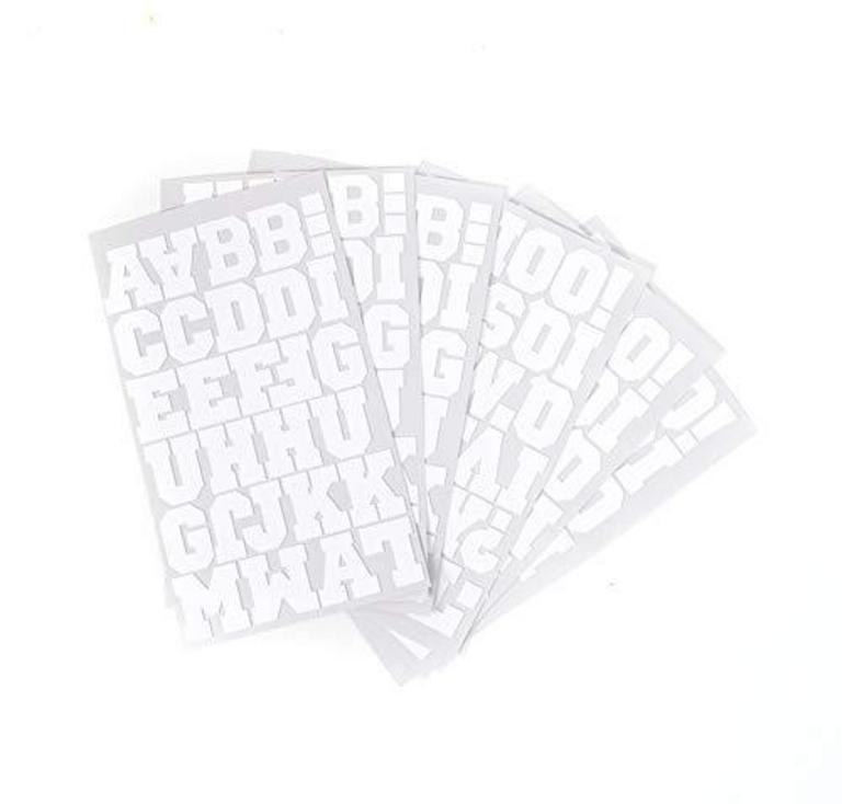 6 SHEETS SEI FLOCK IRON ON LETTERS 