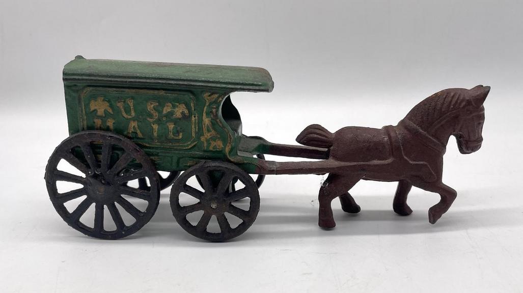 Auction Ohio Cast Iron US Mail Wagon
