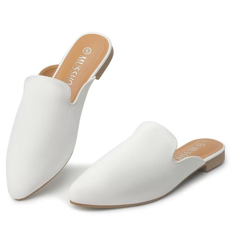 MUSSHOE MULES SZ 7 WHITE
