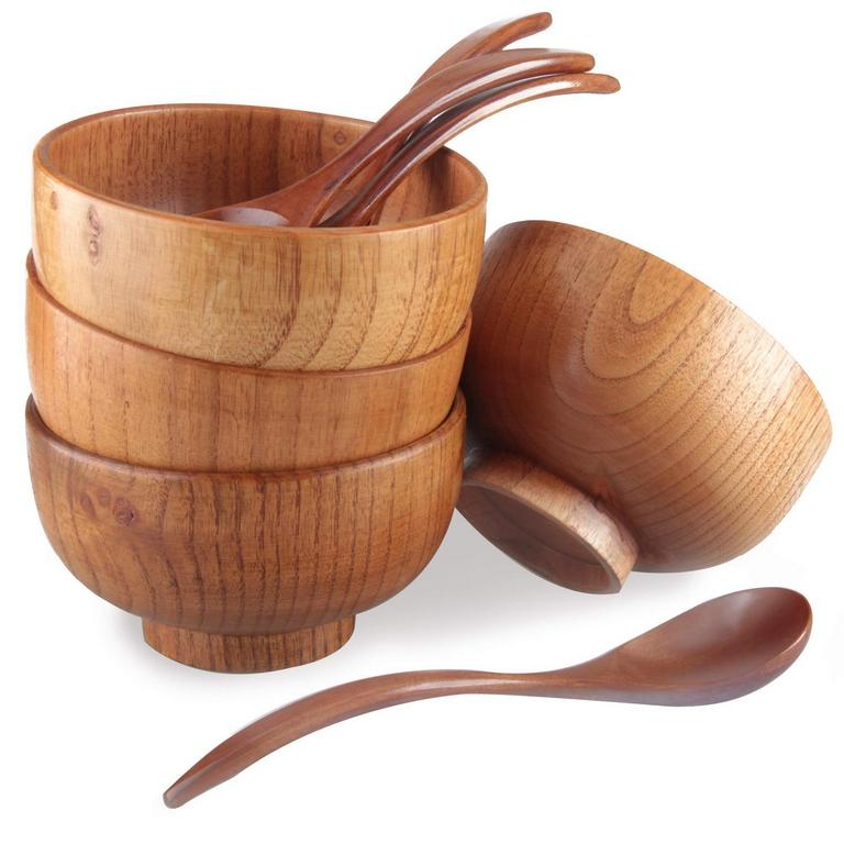 8-PCS WOOD BOWL & SPOON SET