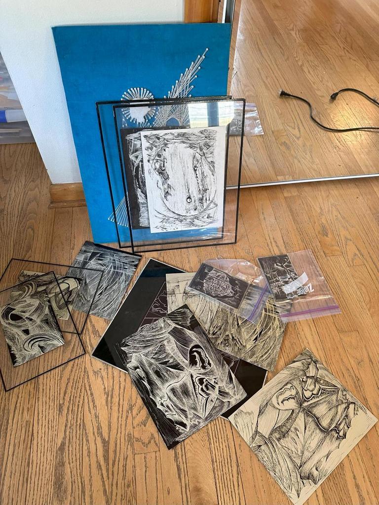 Auction Ohio Etched metal artwork etc