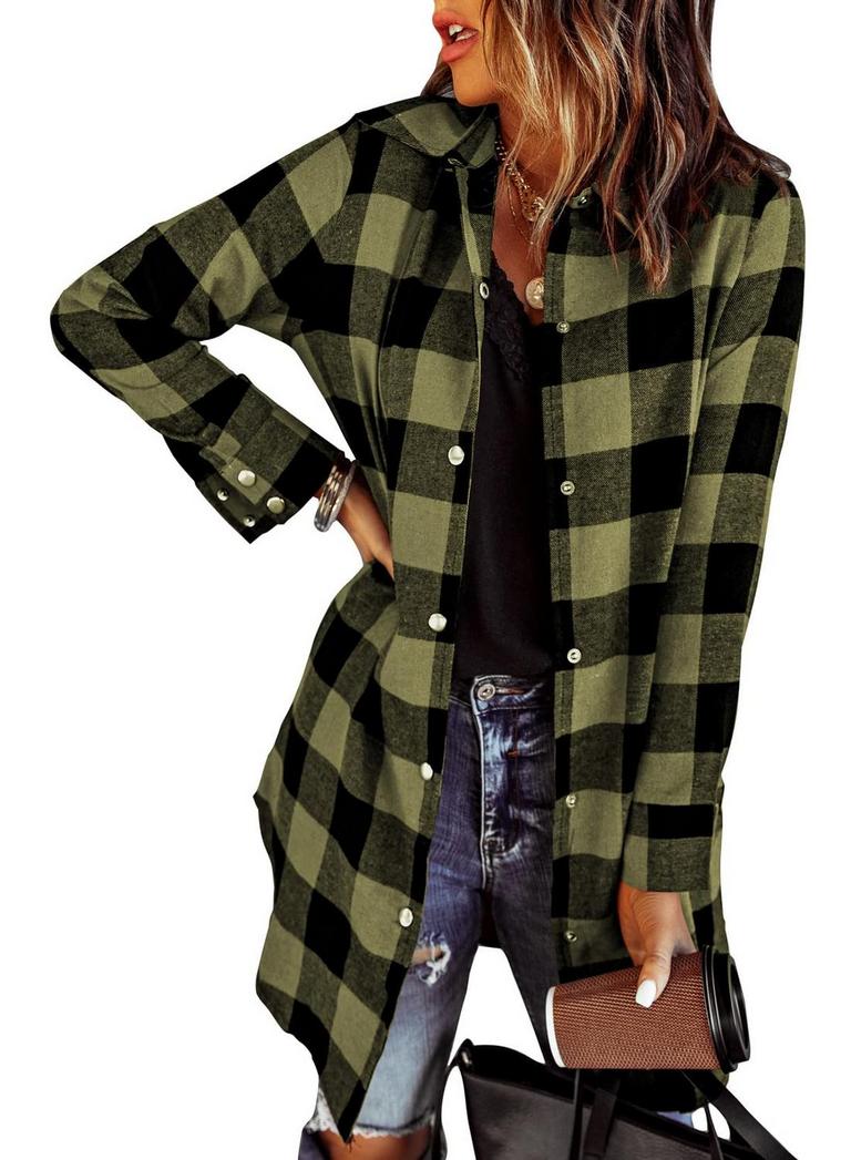 EVALESS X-LARGE PLAID SHACKET