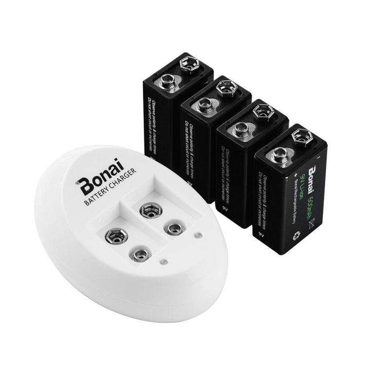 FOUR 9V RECHARGEABLES