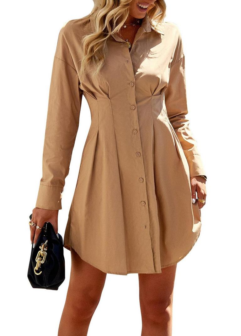 KAYWIDE VNECK SHIRT DRESS S