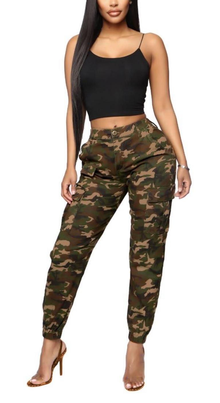 Zipperbuy CAMO CARGO PANTS WOMEN'S