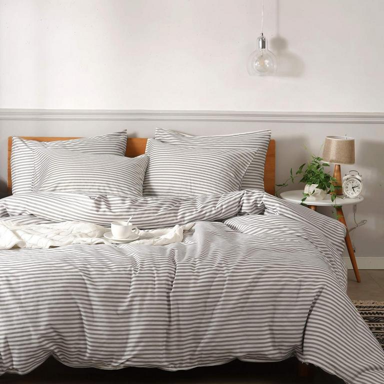 JELLYMONI CAL KING STRIPED DUVET SET