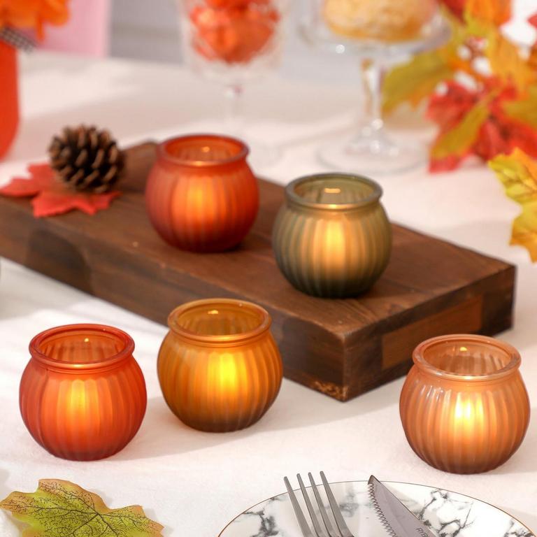 PUMPKIN VOTIVE HOLDERS SET