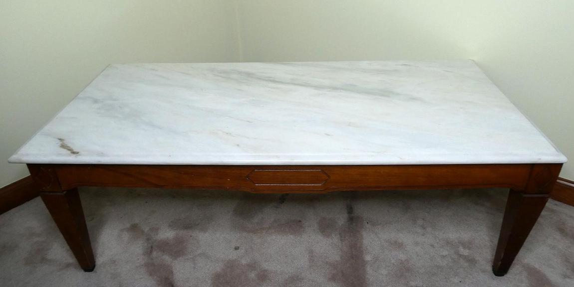 Auction Ohio Marble Top Low Coffee Table