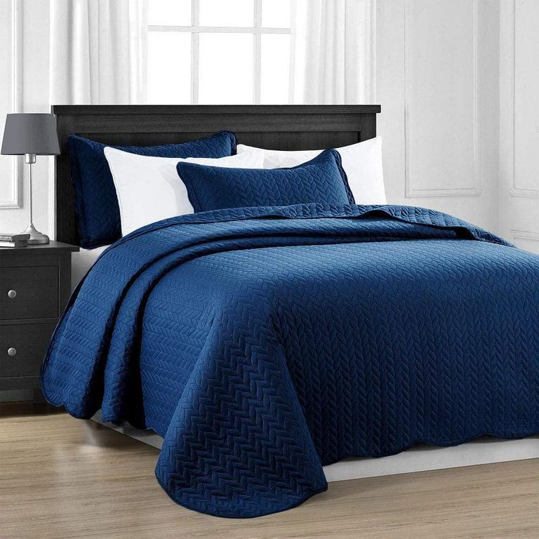 Zipperbuy 3PC MOONLIGHT QUEEN QUILT SET