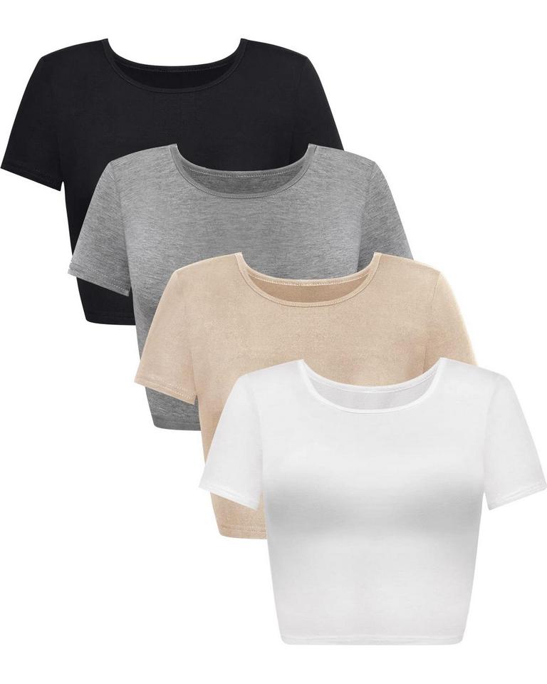 4PK L TIGHT CROP TOPS