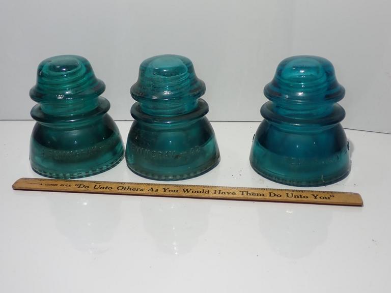 Auction Ohio 3 Glass Insulators