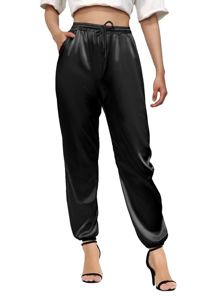 SATIN SILKY PANTS W SZ S