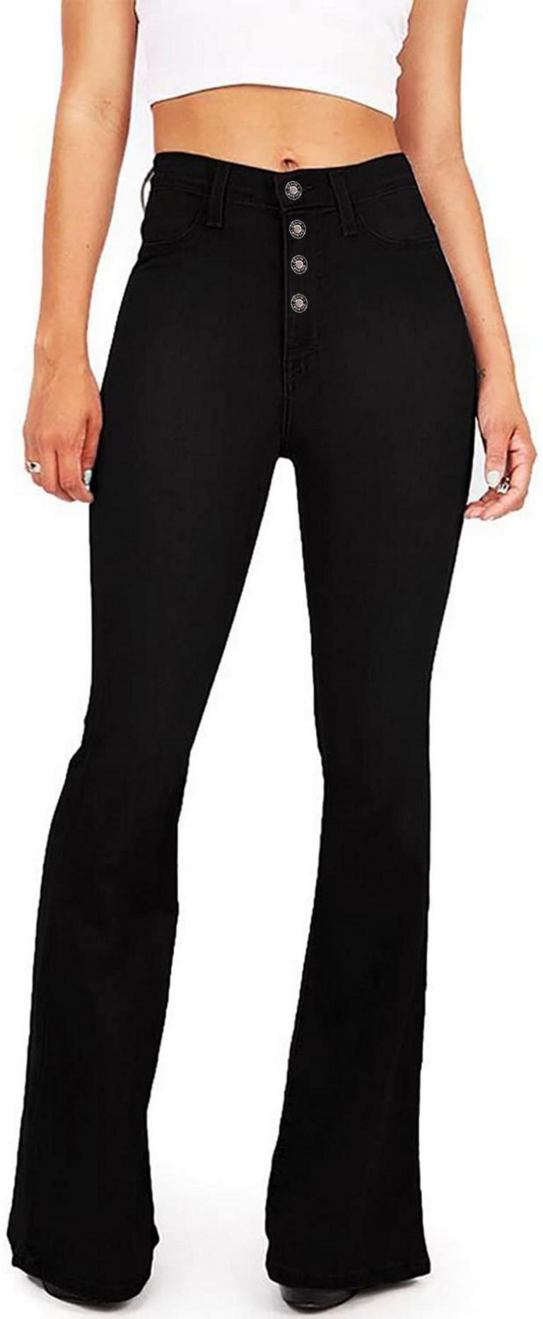 BISUAL BLK FLARE JEANS