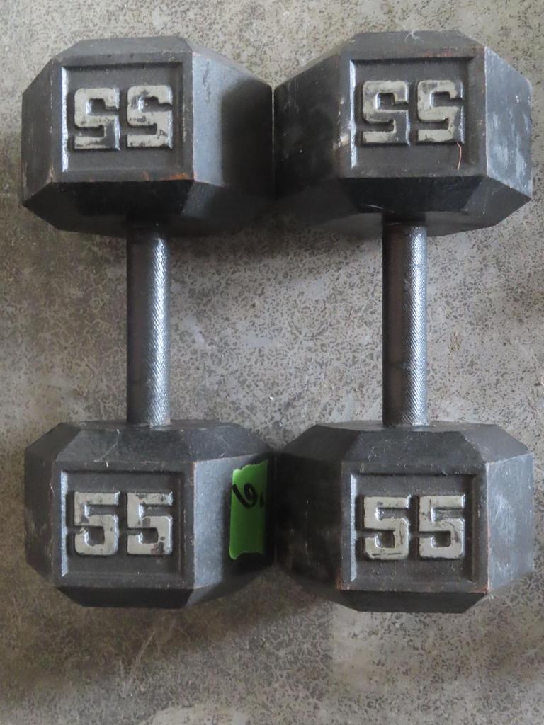 Auction Ohio Pair 55lb Dumbbells