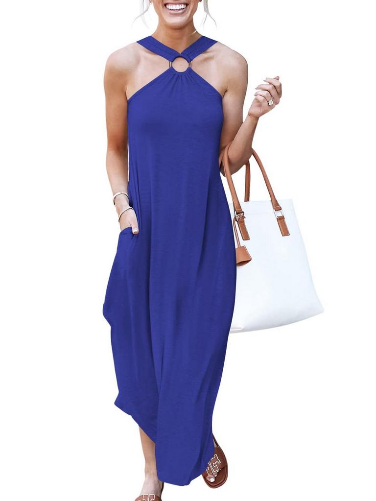 ANRABESS M BLUE MAXI DRESS