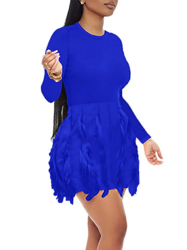 ACELYN FRINGE DRESS L