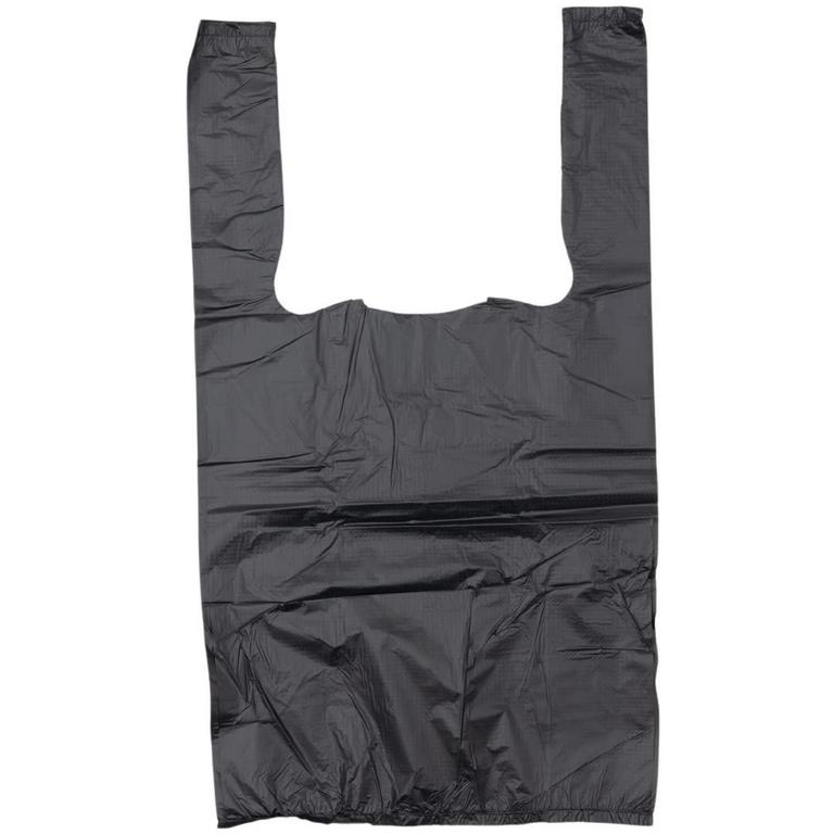 BLACK PLAIN T-SHIRT BAGS
