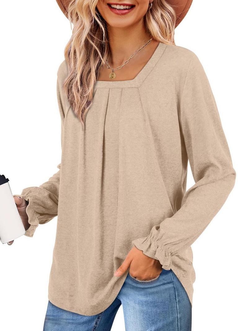 DOFAOO RUFFLE SLEEVE TOP