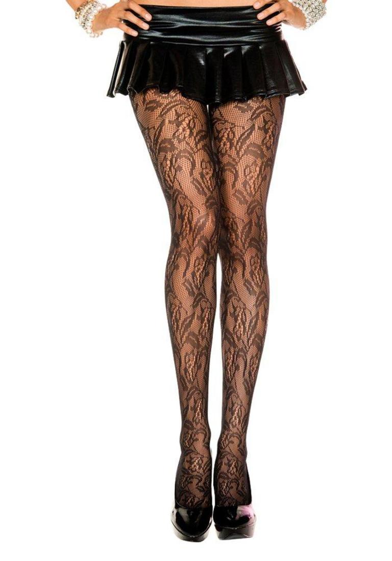 MUSIC LEGS FLORAL LACE PANTYHOSE