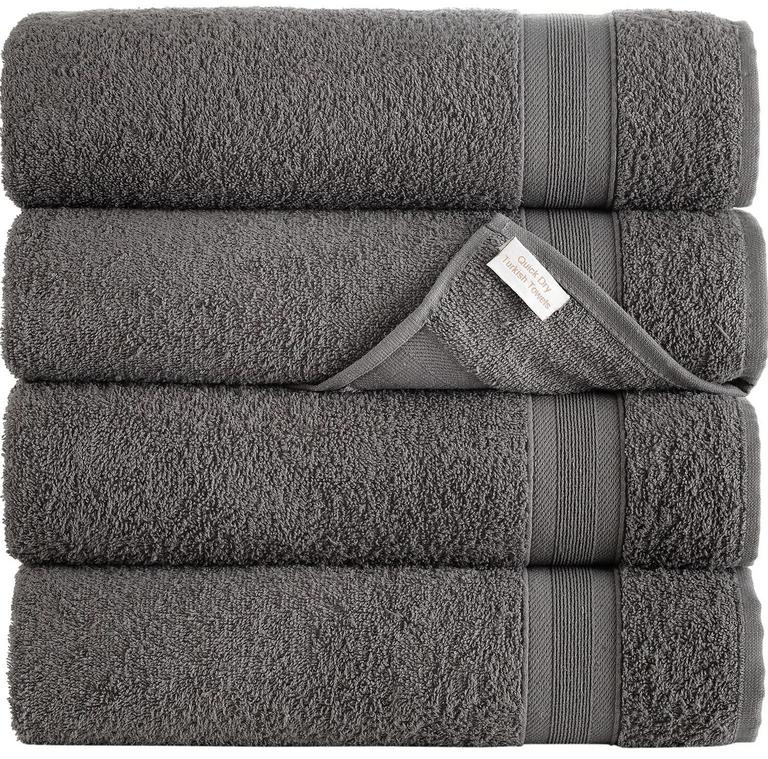 4 GREY BATH TOWELS