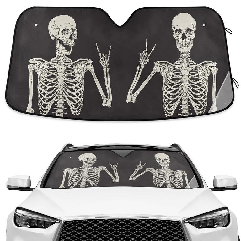 ALAZA FUNNY SKULL SUNSHADE