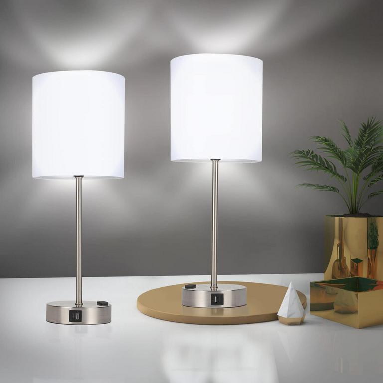 TWO 17" BEDSIDE LAMPS