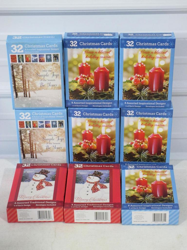 Auction Ohio *NEW* (9) Boxes of Christmas Cards 32 Cards Per Box