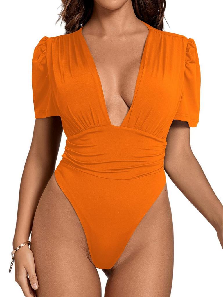 SEXY V NECK BODYSUIT L