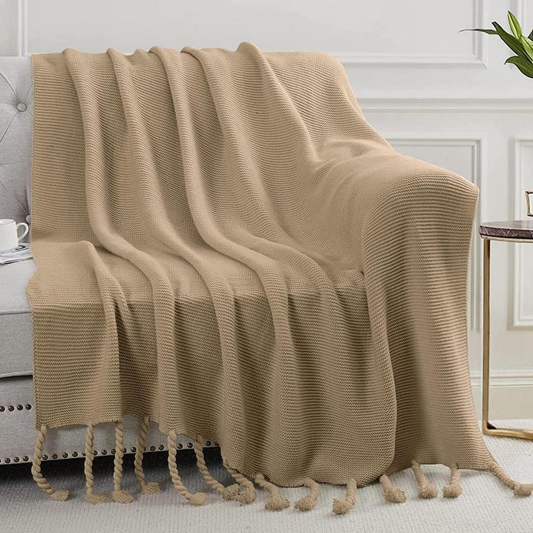 AORMENZY TAUPE THROW BLANKET