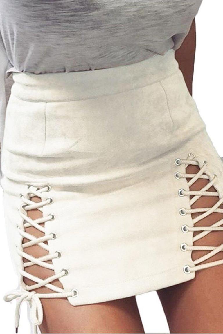 MEYEEKA LACE UP SKIRT XL