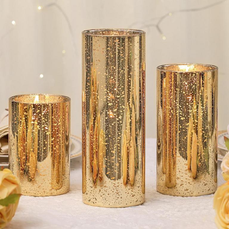 DEVI GOLD VASE CANDLE HOLDERS