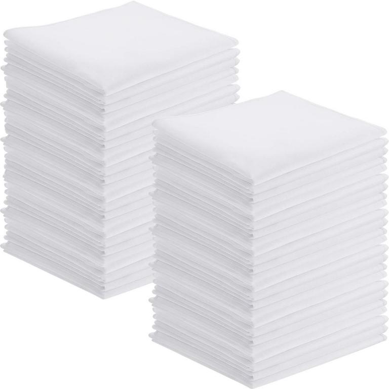 100 WHITE HANDKERCHIEFS