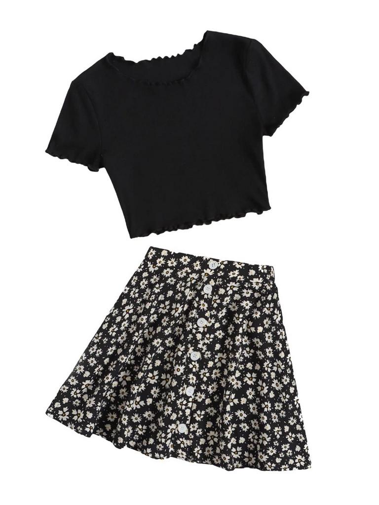 SHEIN GIRL FLORAL OUTFIT 10Y