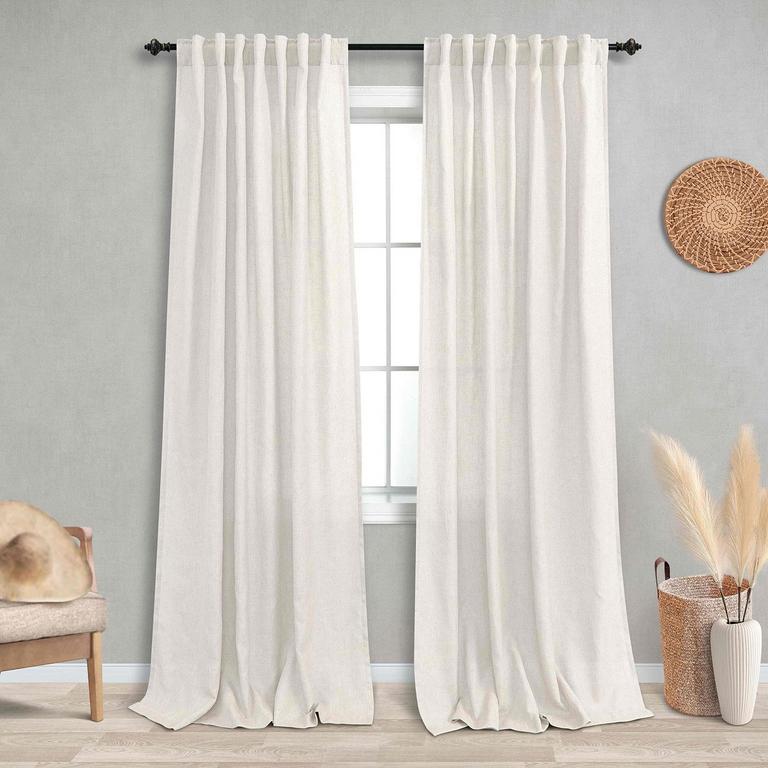 2 KOUFALL LINEN SHEER CURTAINS 52"X96"