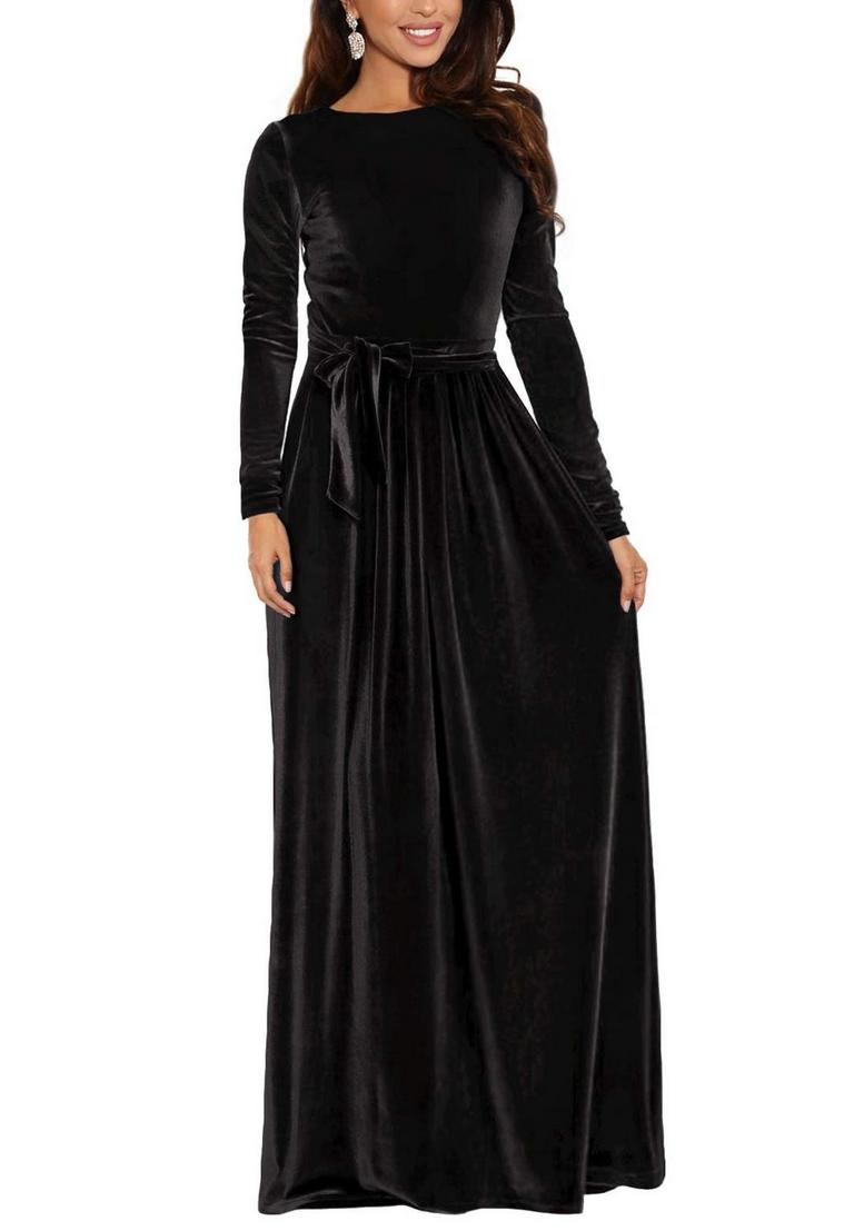 ZATTCAS VELVET MAXI DRESS L