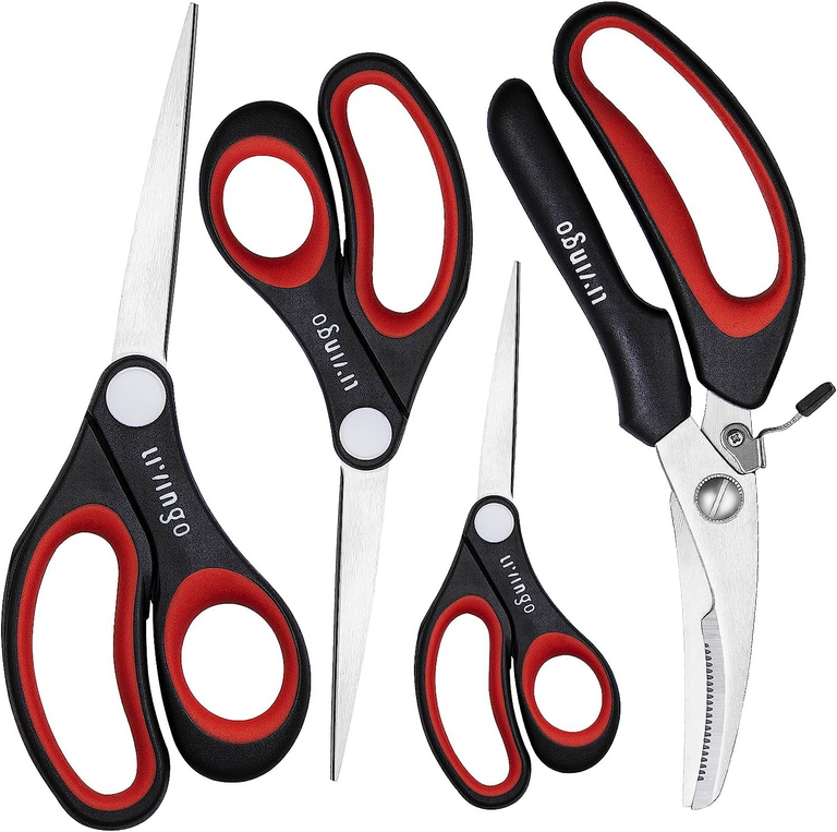 LIVINGO 4PK ALL PURPOSE SCISSORS