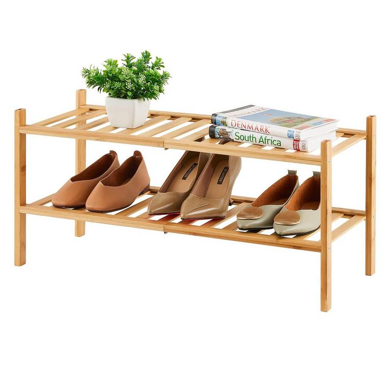 2-TIER BAMBOO SHOE RACK