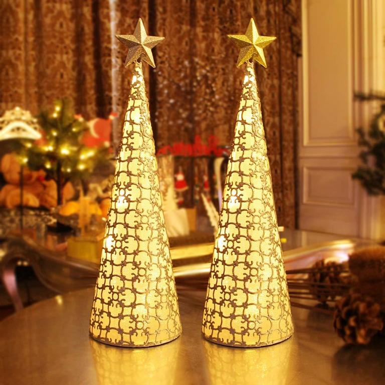 2 HOLIDAY TREE DECORATIONS
