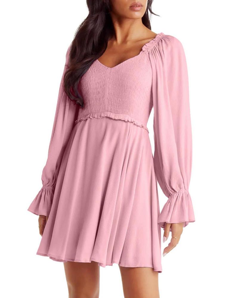 PRETTYWEAR V-NECK DRESS
