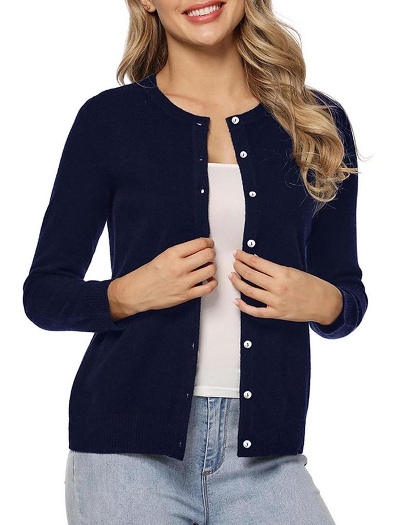 WOOL CARDIGAN NAVY WOMEN