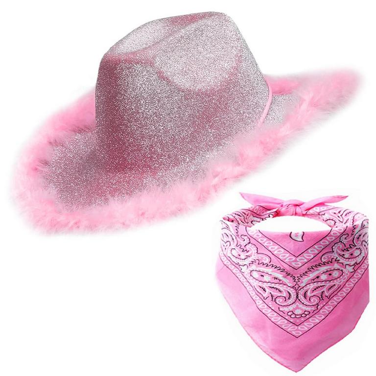 PINK COWGIRL HAT SET
