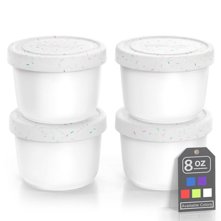 FOUR 8OZ ICE CREAM CONTAINERS