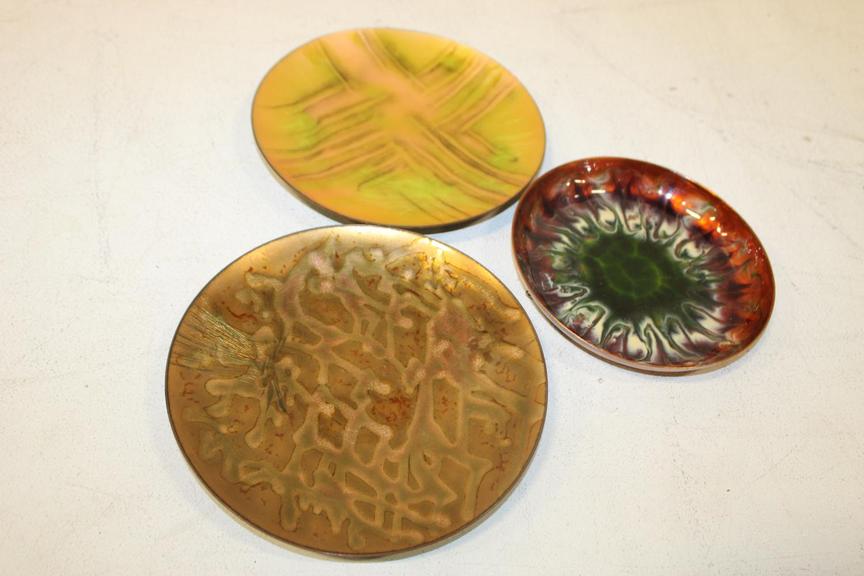 Auction Ohio Enamel on Copper Dishes
